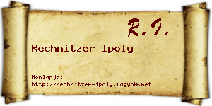 Rechnitzer Ipoly névjegykártya